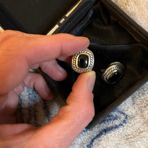 DAVID YURMAN BLACK ONYX ALBION EARRINGS - Picture 6 of 8